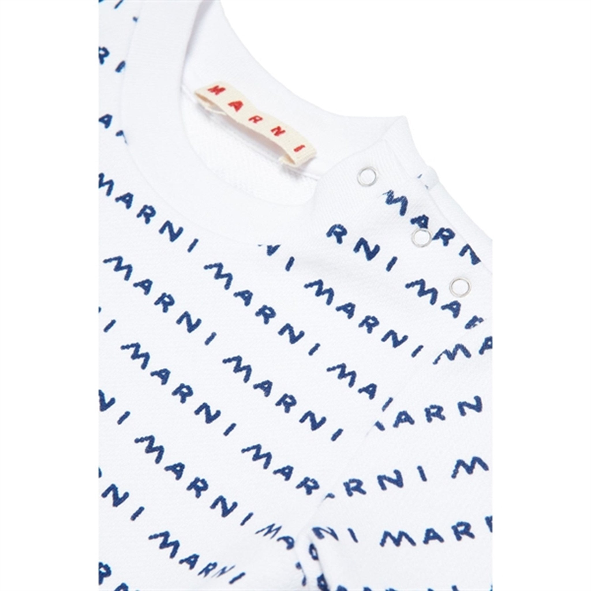 Marni White Blue Logo Sweater 4