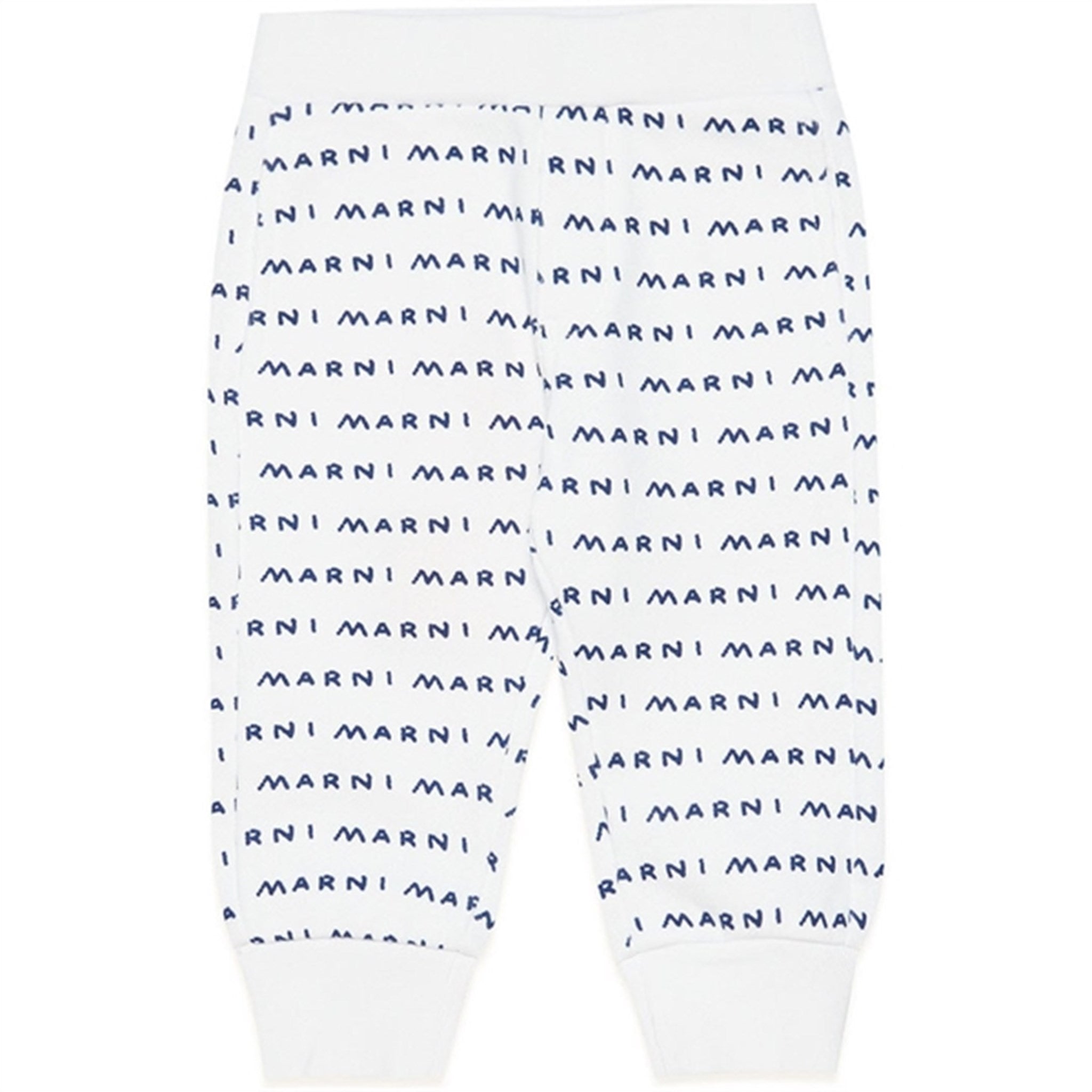 Marni White Blue Logo Sweatpants