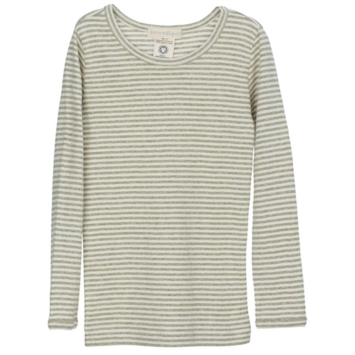 Serendipity Sage/Ecru Slim Stripe Rib Bluse