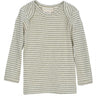 Serendipity Sage/Ecru Rib Baby Tee Stripe Bluse