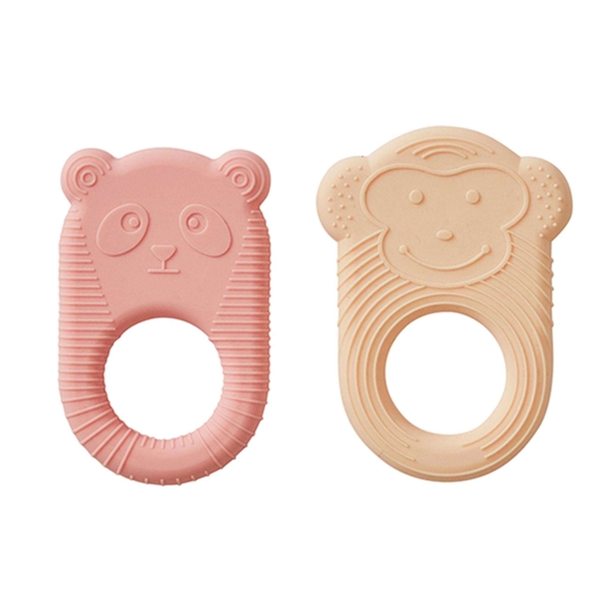 OYOY Nelson & Ling Ling Teether 2-Pack Vanilla/Koral