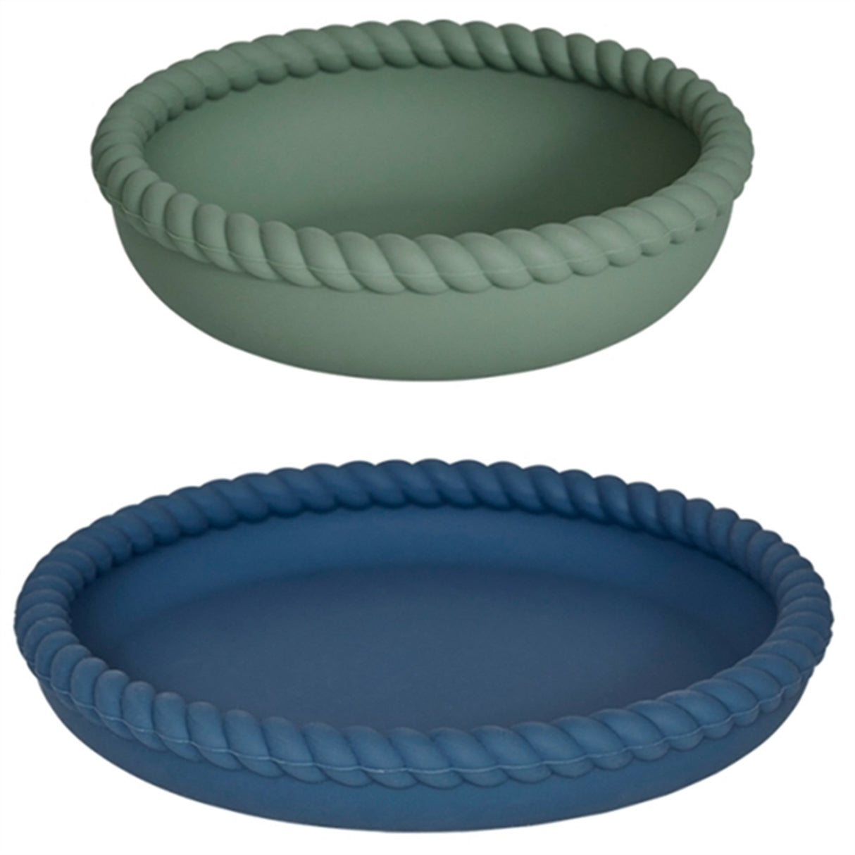 OYOY Mellow Tallerken Og Skål Blue/Olive