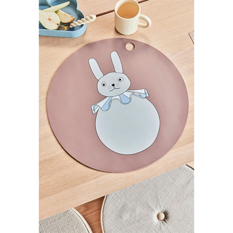 OYOY Dækkeserviet Rabbit Pompom Clay 2