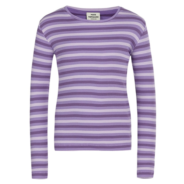 Mads Nørgaard 2x2 Cotton Stripe Talino Bluse Stripe/Paisley Purple