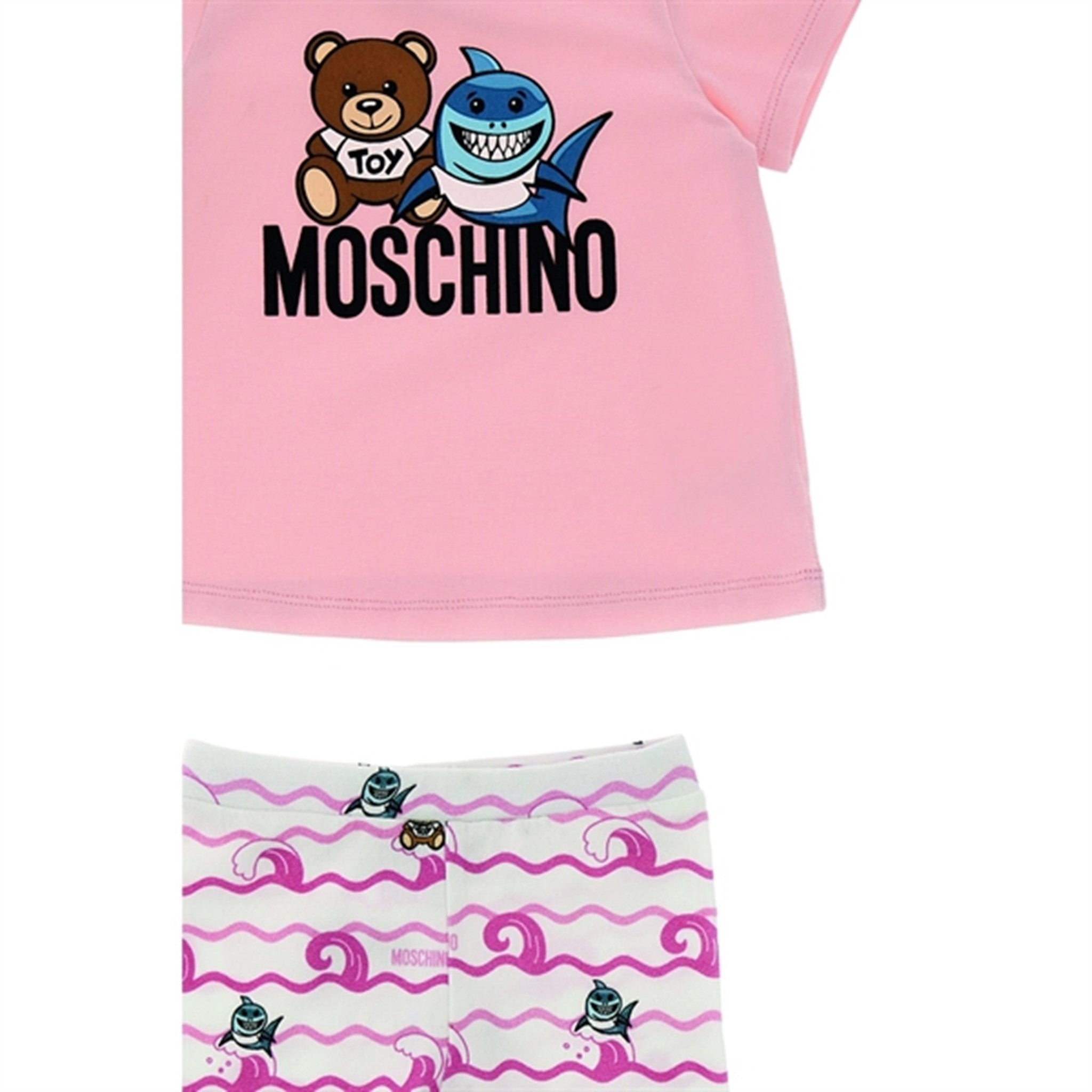Moschino Pink Toy Shark T-Shirt Og Leggings Sæt 2