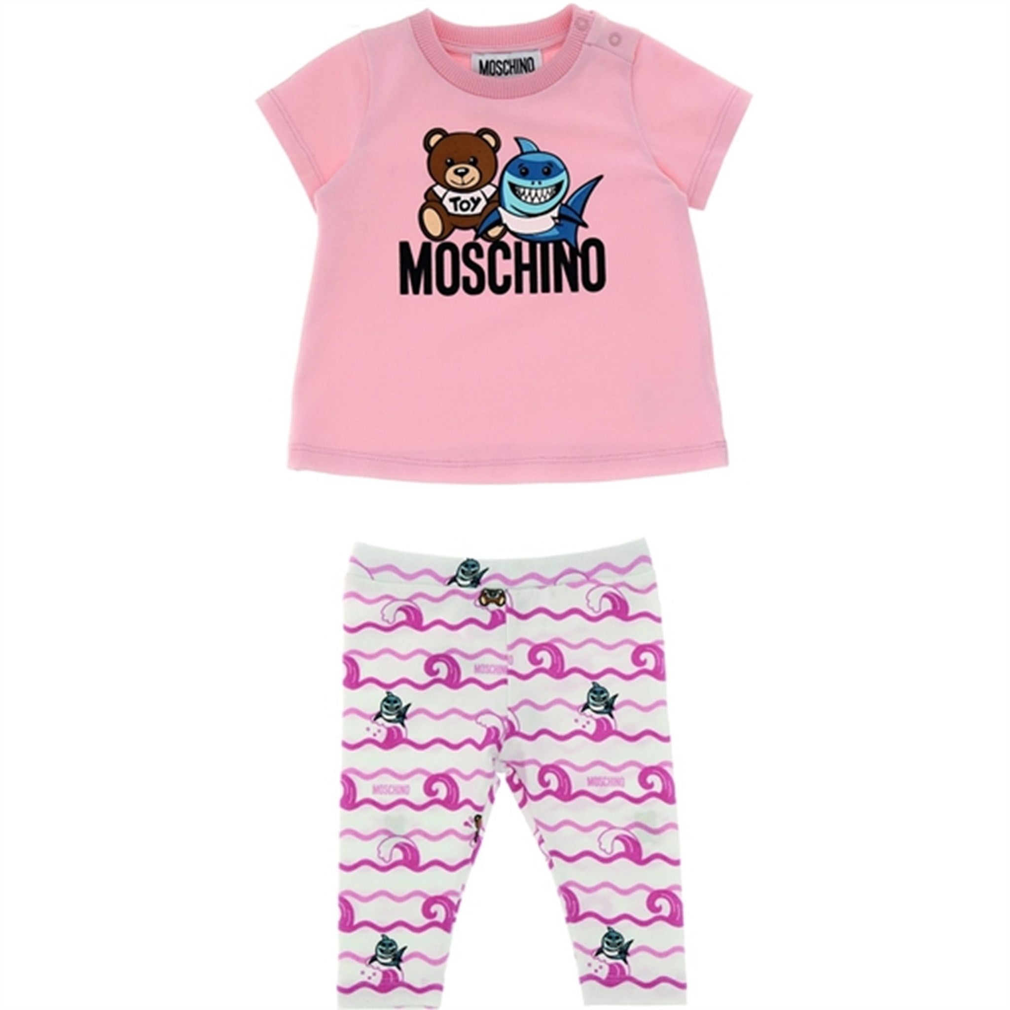 Moschino Pink Toy Shark T-Shirt Og Leggings Sæt