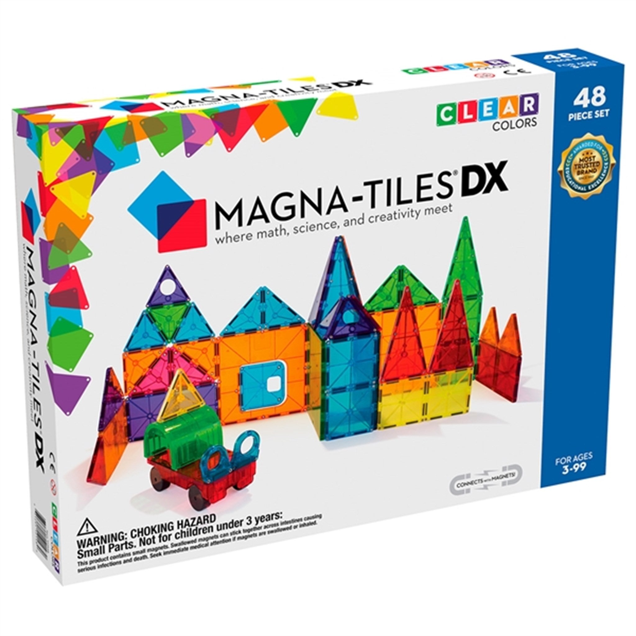 Magna-Tiles® Clear Colors - Magnetsæt Deluxe 48 Dele