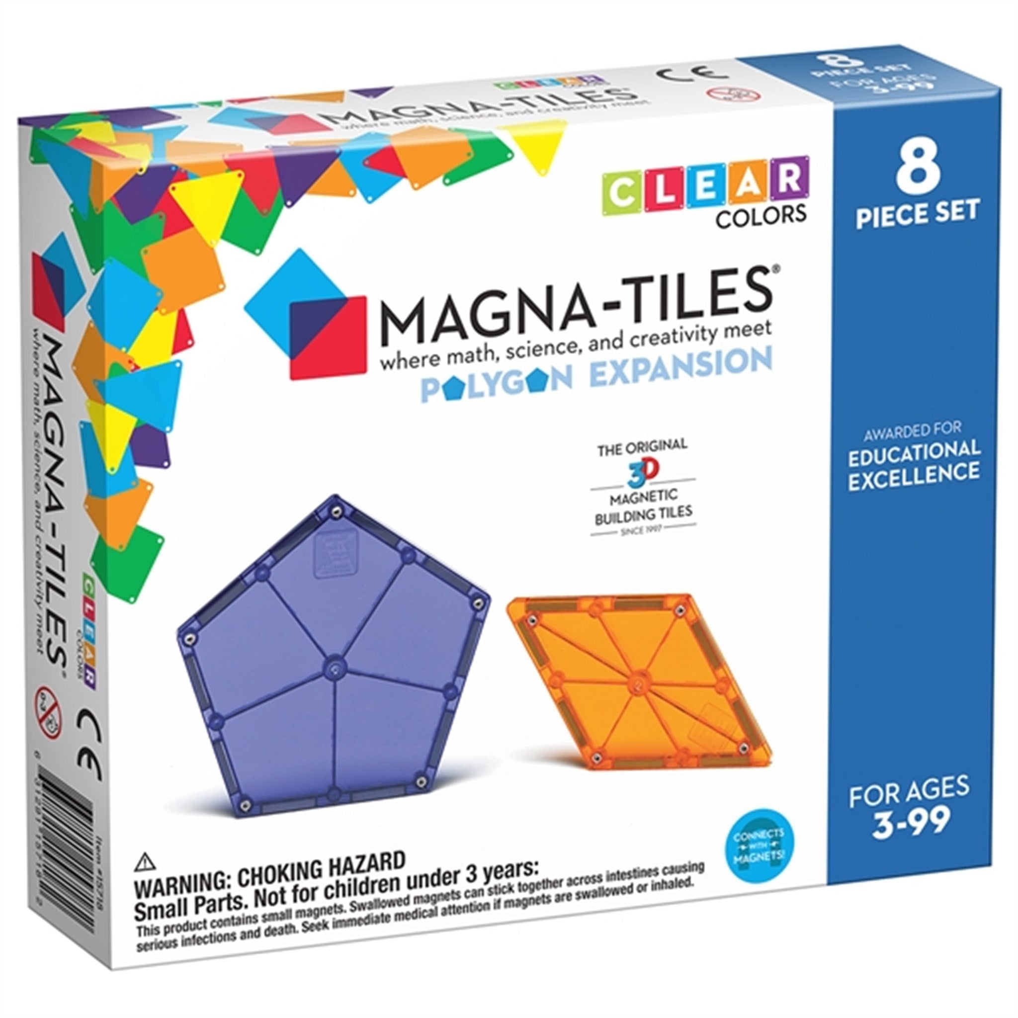 Magna-Tiles® Expansion - Udvidelsessæt 8 Dele - Sekskanter