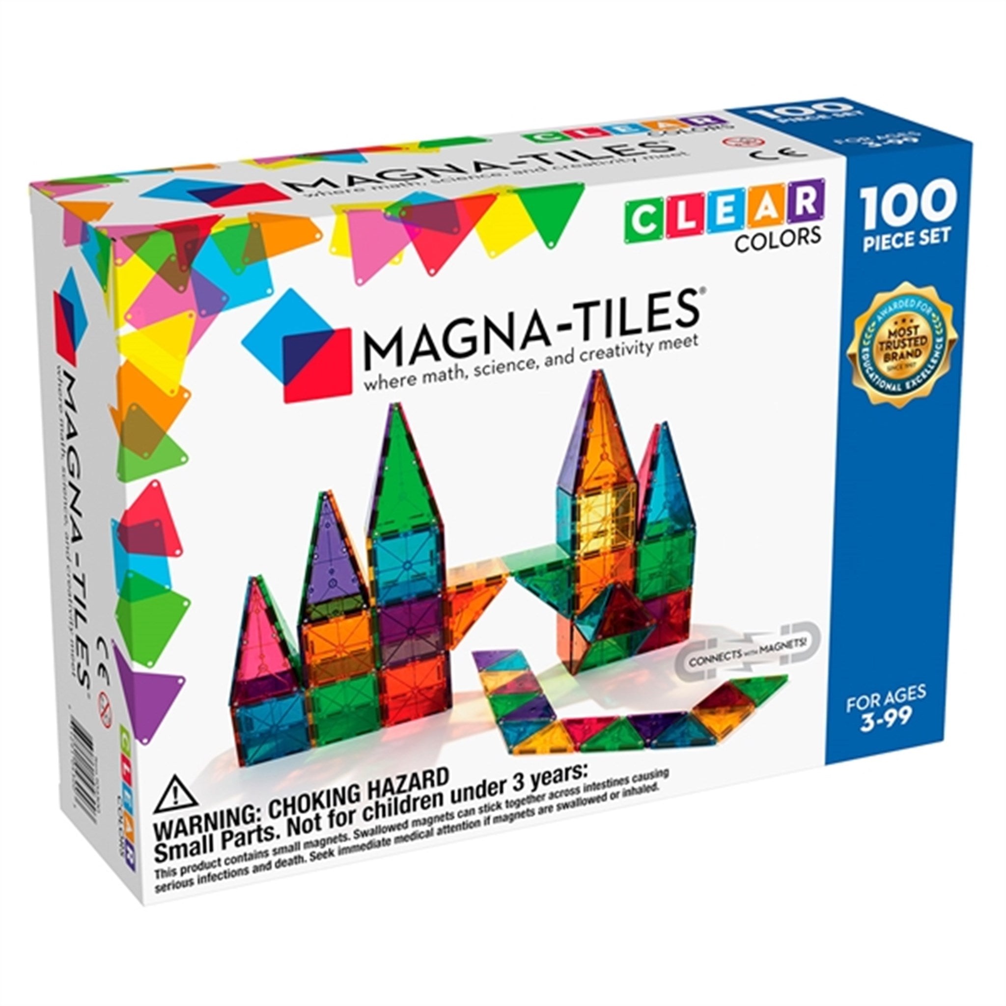 Magna-Tiles® Clear Colors - Magnetsæt 100 Dele