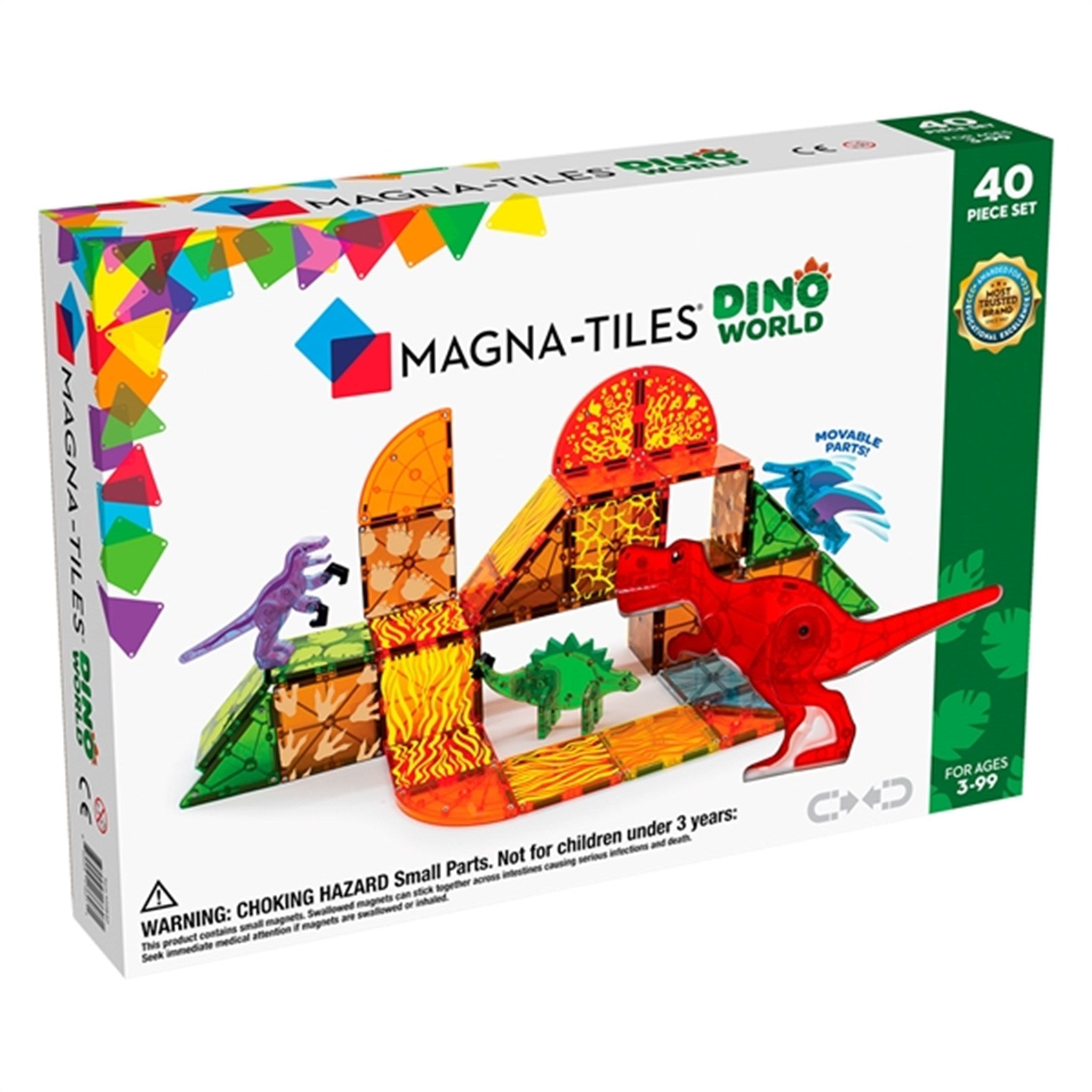 Magna-Tiles® Dino World - Magnetsæt 40 Dele