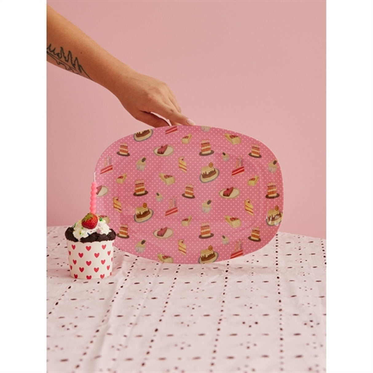 RICE Sweet Cake Print Melamin Børnetallerken