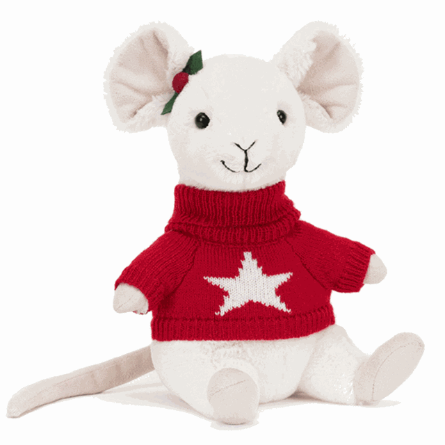 Jellycat Merry Mus Juletrøje 18 cm