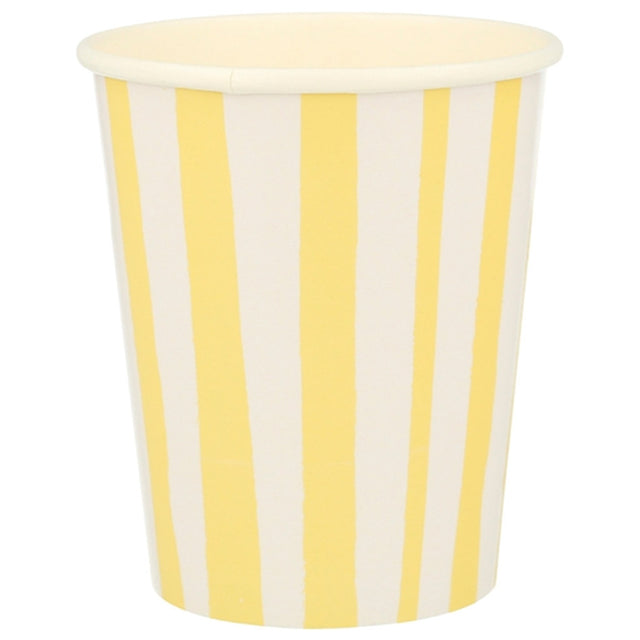 Meri Meri Stripe Yellow Krus 8 stk