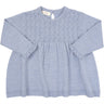 Copenhagen Colors Dusty Blue Merino Bluse Pointelle