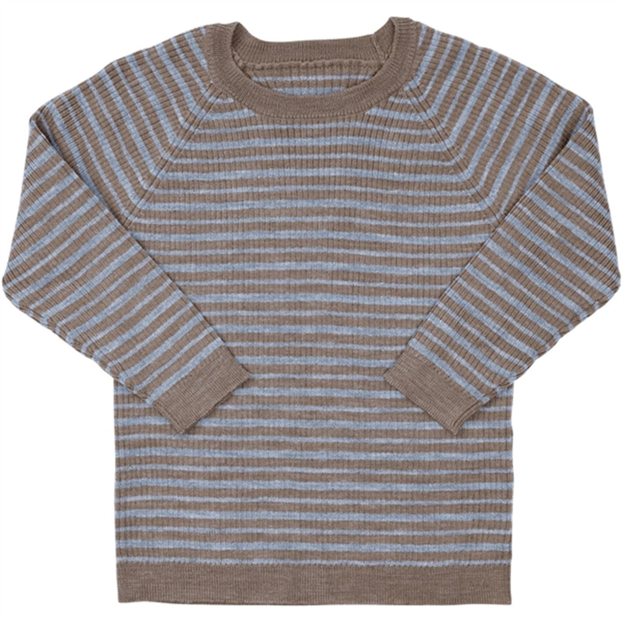 Copenhagen Colors Natural Melange/Dusty Blue Comb Merino Classic Rib Bluse