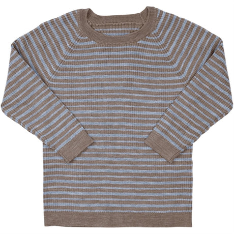 Copenhagen Colors Natural Melange/Dusty Blue Comb Merino Classic Rib Bluse