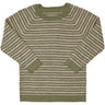 Copenhagen Colors Sage Green/Cream Comb Merino Classic Rib Bluse