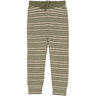 Copenhagen Colors Sage Green/Cream Comb Merino Classic Rib Leggings m. Snøre