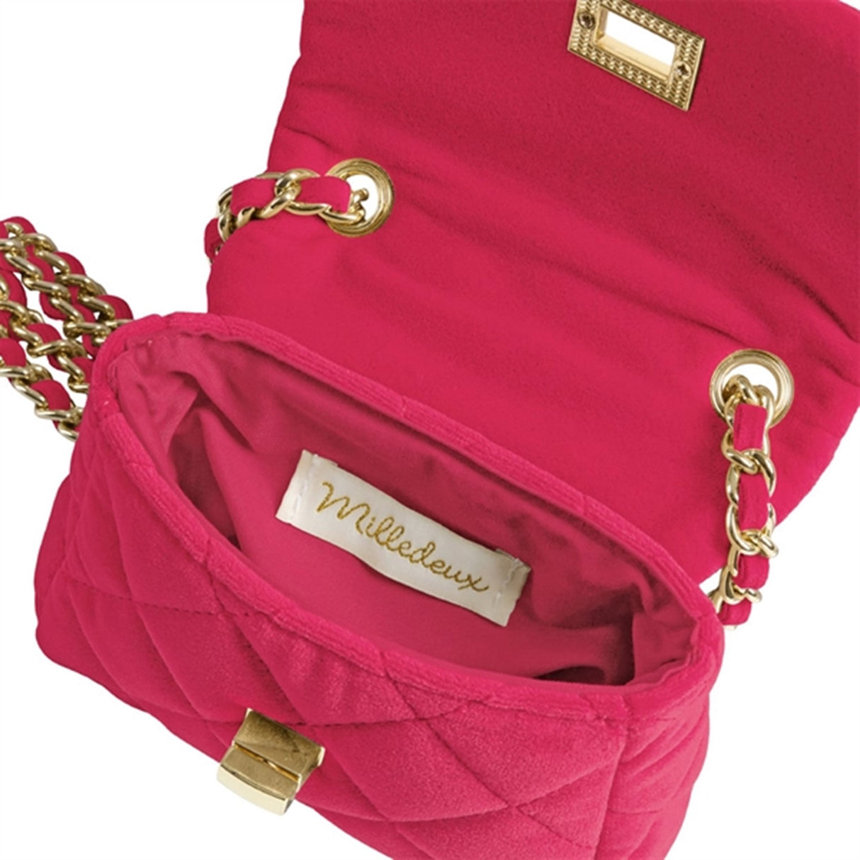 Milledeux Lille Velour Taske Azalea Pink 4