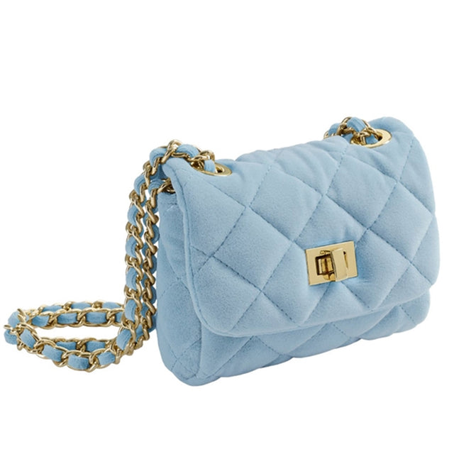 Milledeux Lille Velour Taske Light Blue