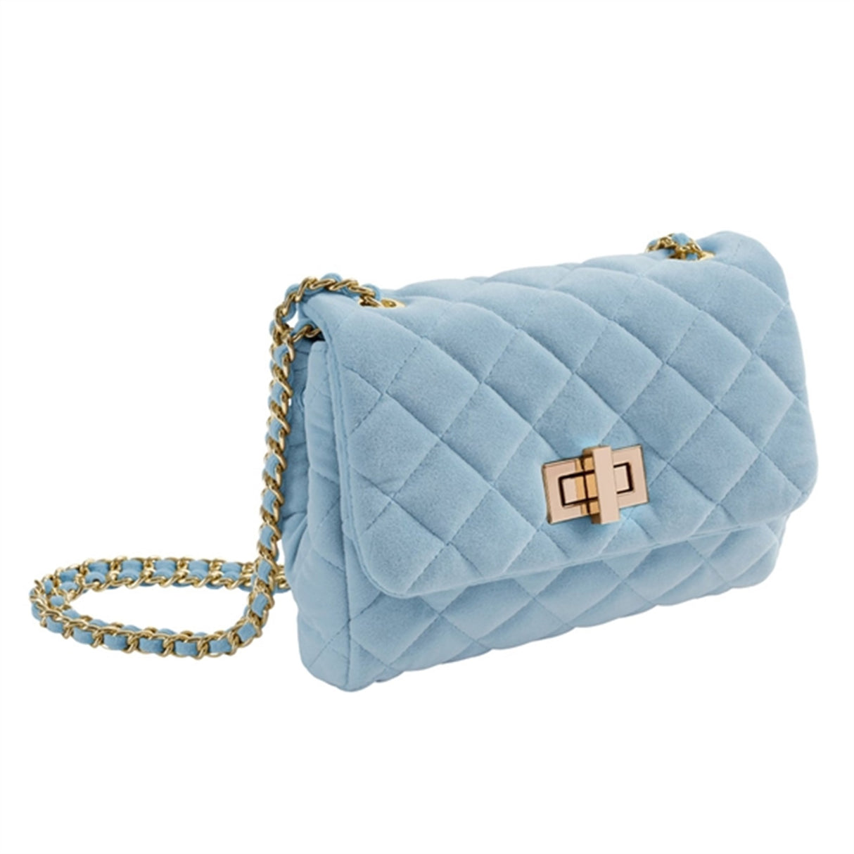 Milledeux Medium Velour Taske Light Blue