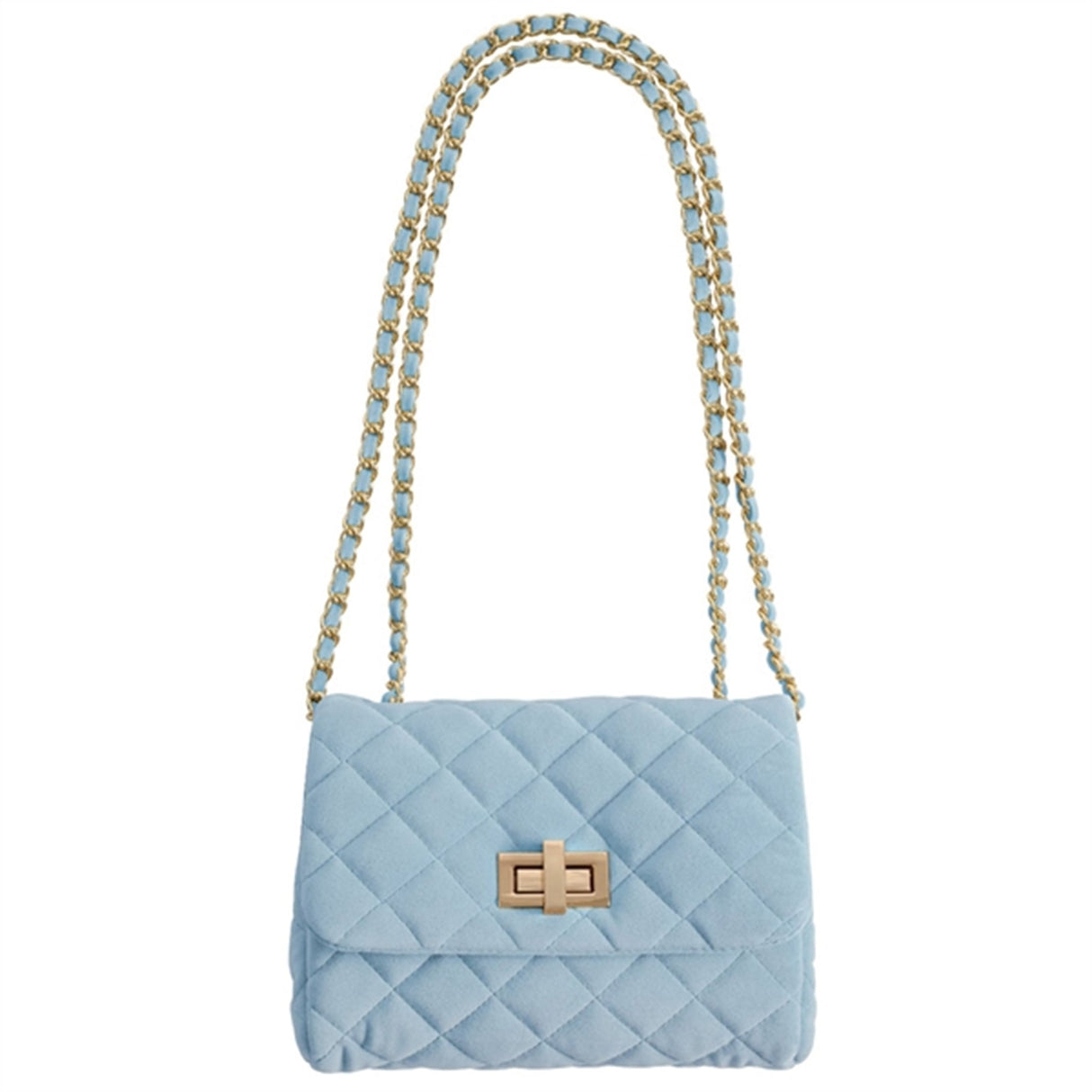 Milledeux Medium Velour Taske Light Blue 3