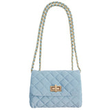 Milledeux Medium Velour Taske Light Blue 3