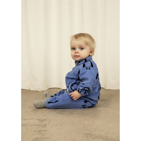 Mini Rodini Penguin Fleece Jakke Blue 2