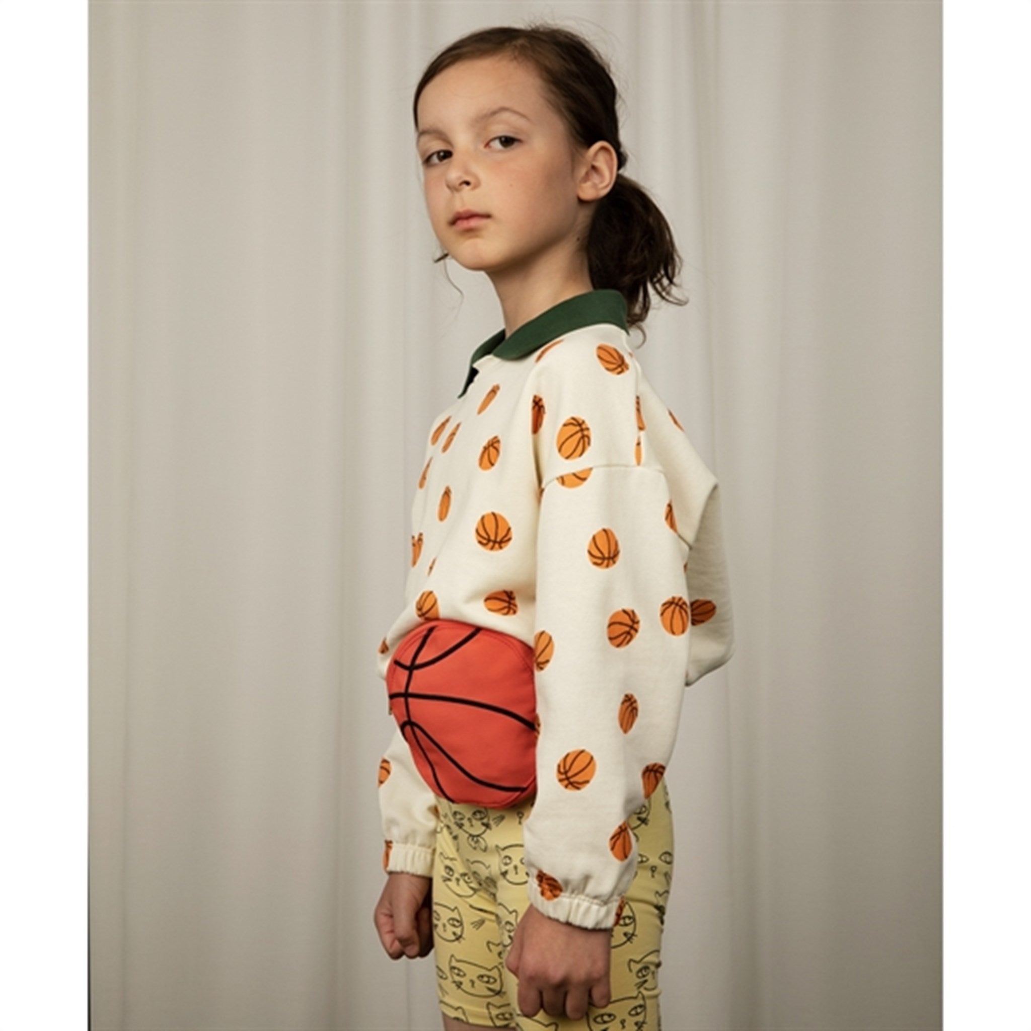 Mini Rodini Offwhite Basketball Aop Collar Sweatshirt 5