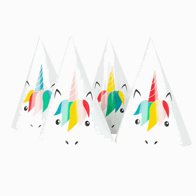 My Little Day Unicorn Party Hats 8 stk