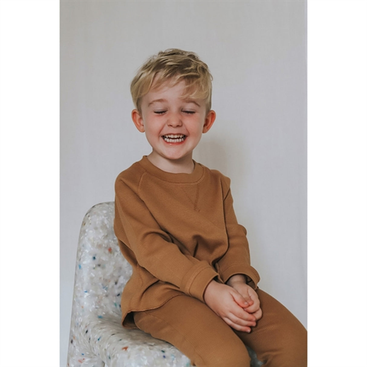 Monsieur Mini Waffle Sweatshirt Suger Brown