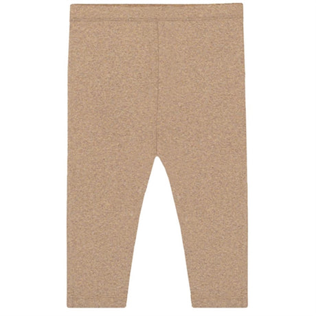 Monsieur Mini Pointelle Croissant Leggings Beige Melange