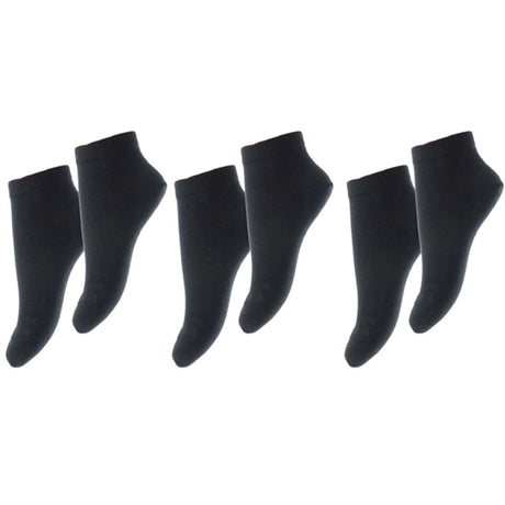 MP 99012 Plain Cotton Footie Black 3-Pak