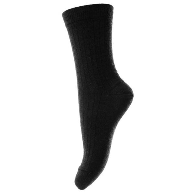 MP 718 Wool Socks Rib 08 Black