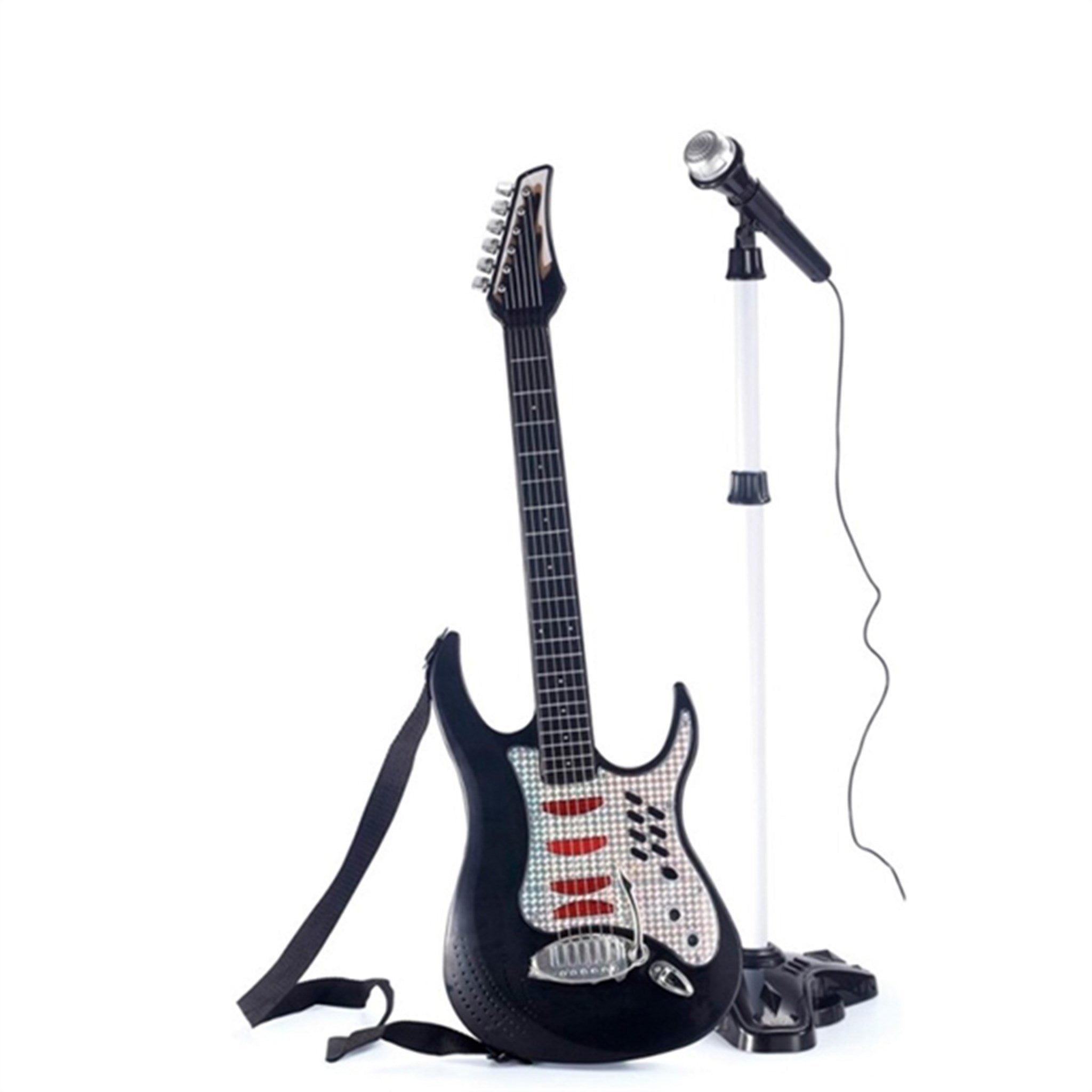 Music Elektrisk Guitar med Mikrofon & Stativ