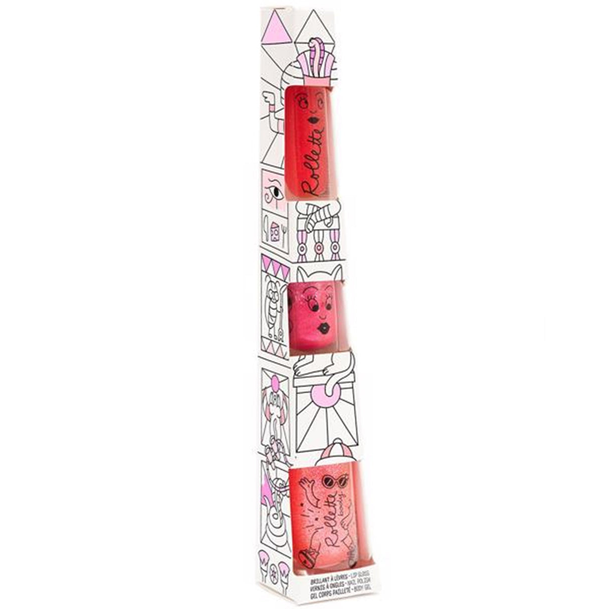 Nailmatic Totem Neglelak Vandbaseret + Lipgloss + Body Rollette Sissi/Strawberry