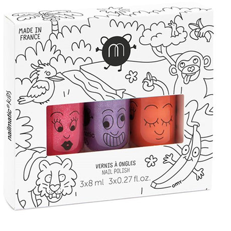 Nailmatic Neglelak Vandbaseret 3 Pack Jungle 3 Kitty/Dori/Piglou