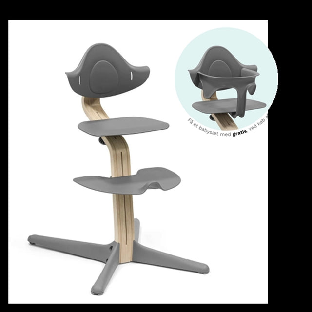 Stokke® Nomi® Stol Eg Grey Inkl. Babysæt