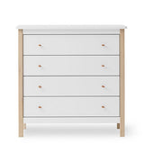 Oliver Furniture Wood Kommode m. 4 Skuffer Hvid/Eg