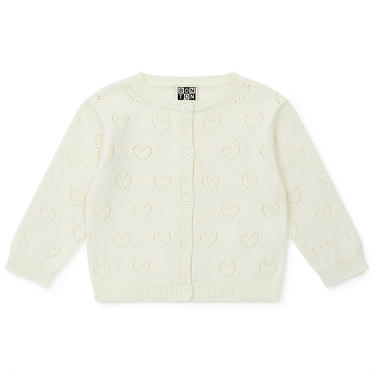 BONTON Cream Strik Cardigan