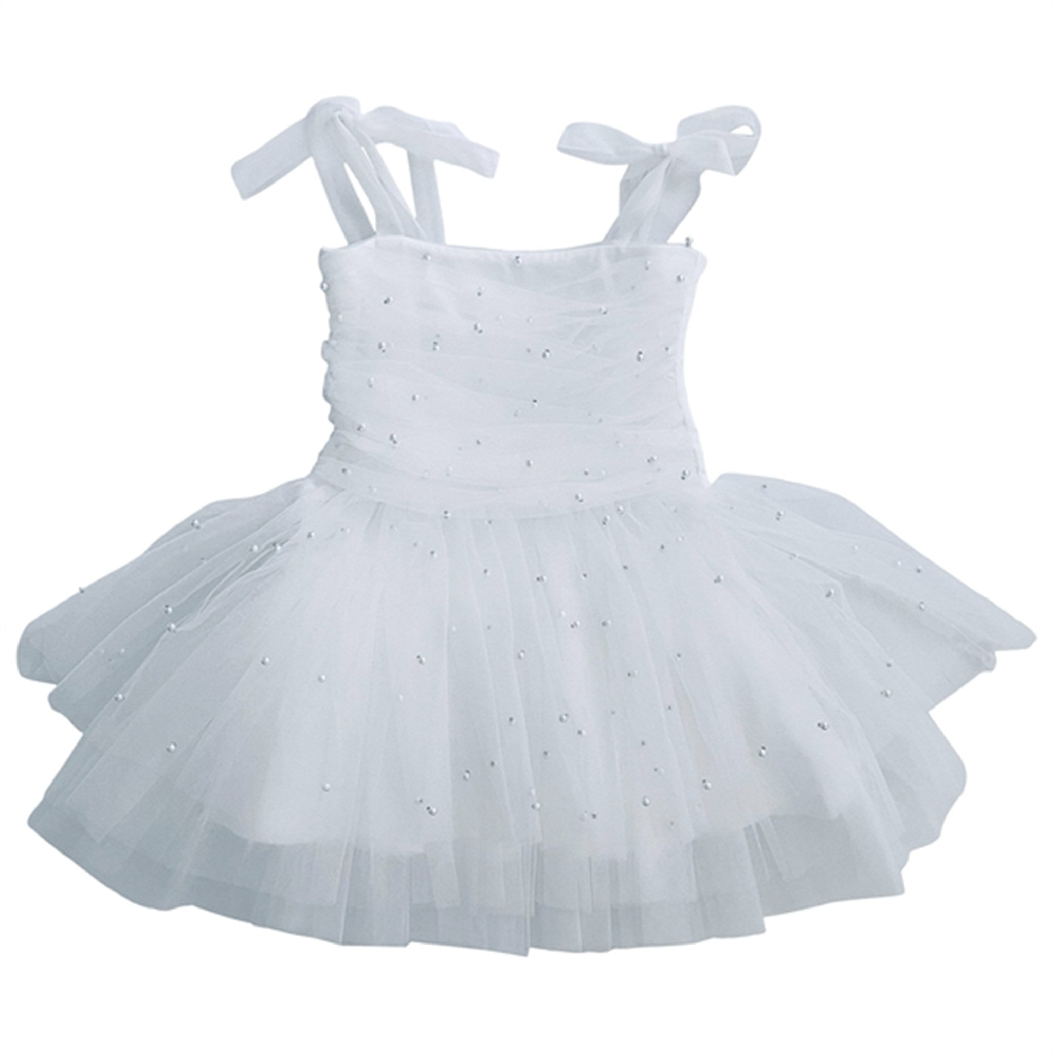 Dolly by Le Petit Tom Pearl Tulle Ballerina Kjole White