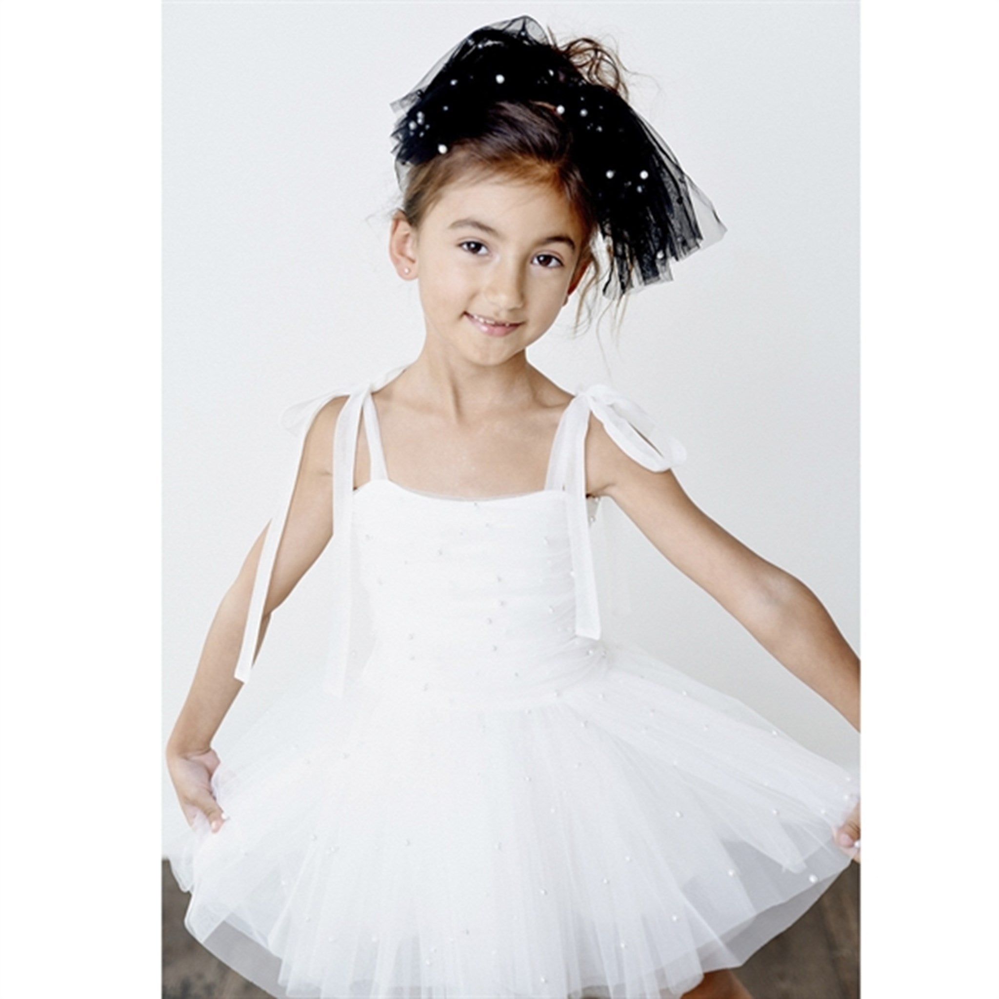 Dolly by Le Petit Tom Pearl Tulle Ballerina Kjole White 2
