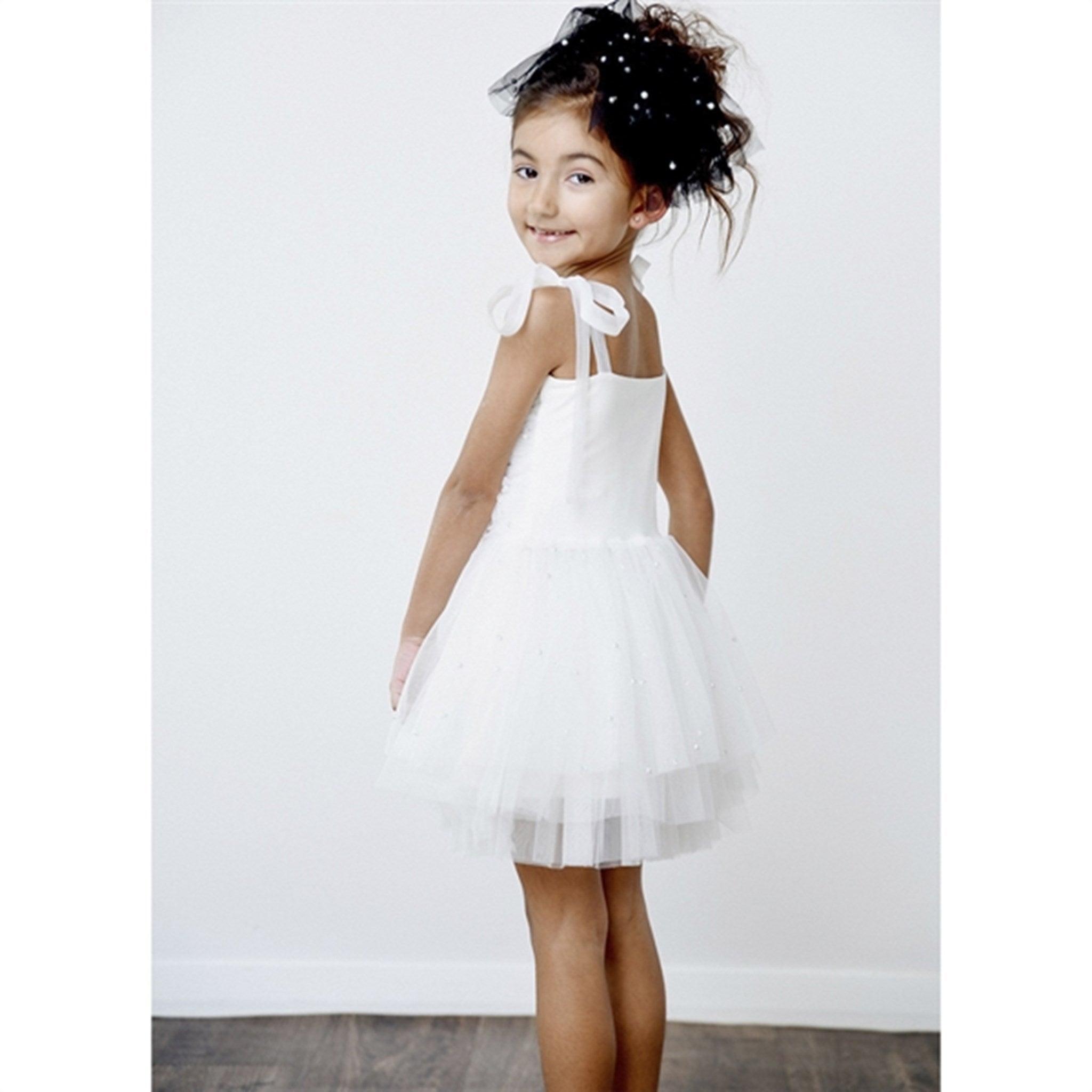 Dolly by Le Petit Tom Pearl Tulle Ballerina Kjole White 5