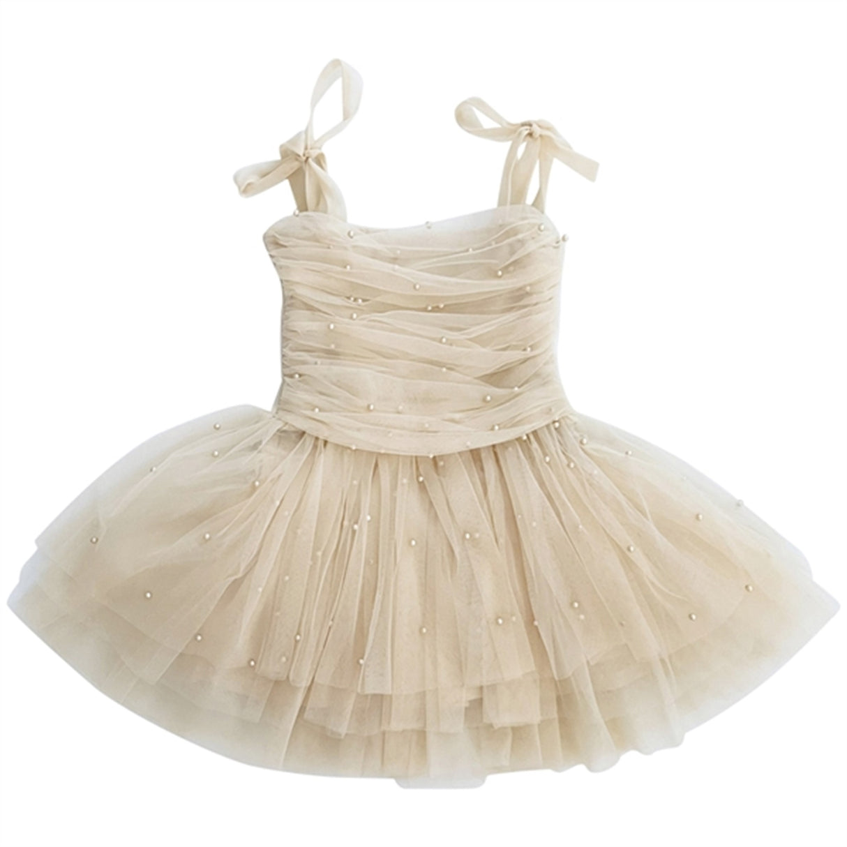 Dolly by Le Petit Tom Pearl Tulle Ballerina Kjole Cream