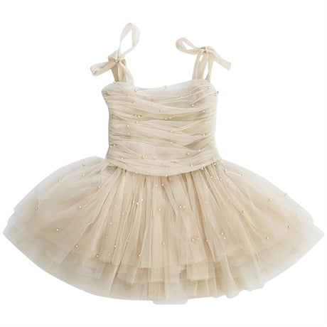 Dolly by Le Petit Tom Pearl Tulle Ballerina Kjole Cream