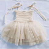 Dolly by Le Petit Tom Pearl Tulle Ballerina Kjole Cream 4