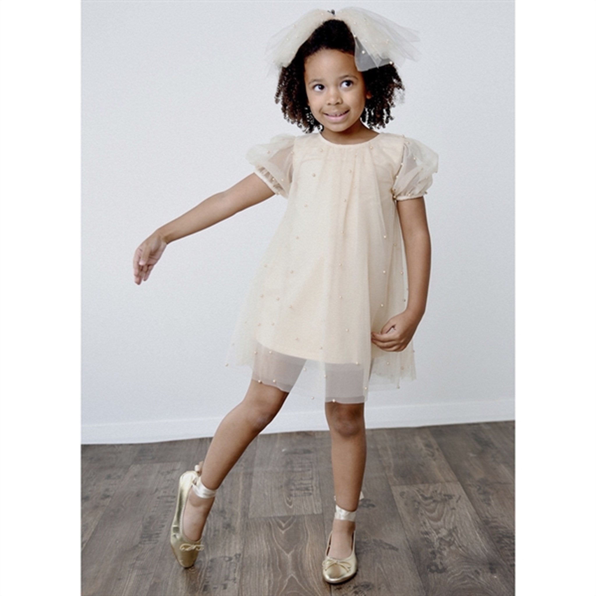 Dolly by Le Petit Tom Pearl Tulle Puff Aline Kjole Pearl 2