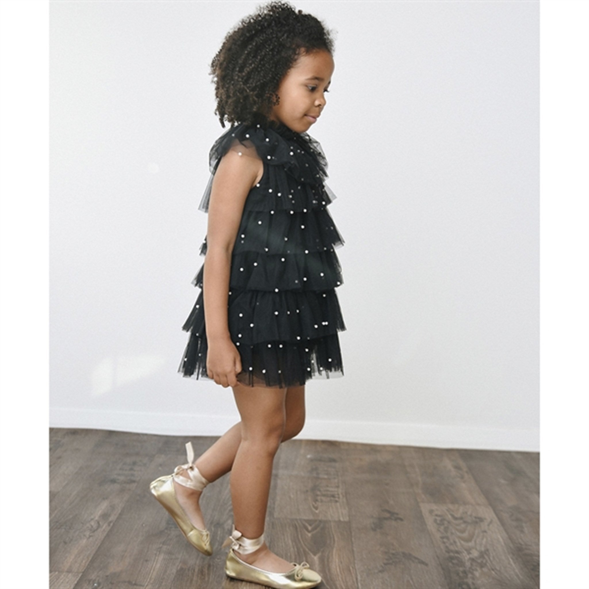 Dolly by Le Petit Tom Pearl Tutully Tiered Tulle Tuttu Kjole Black 5