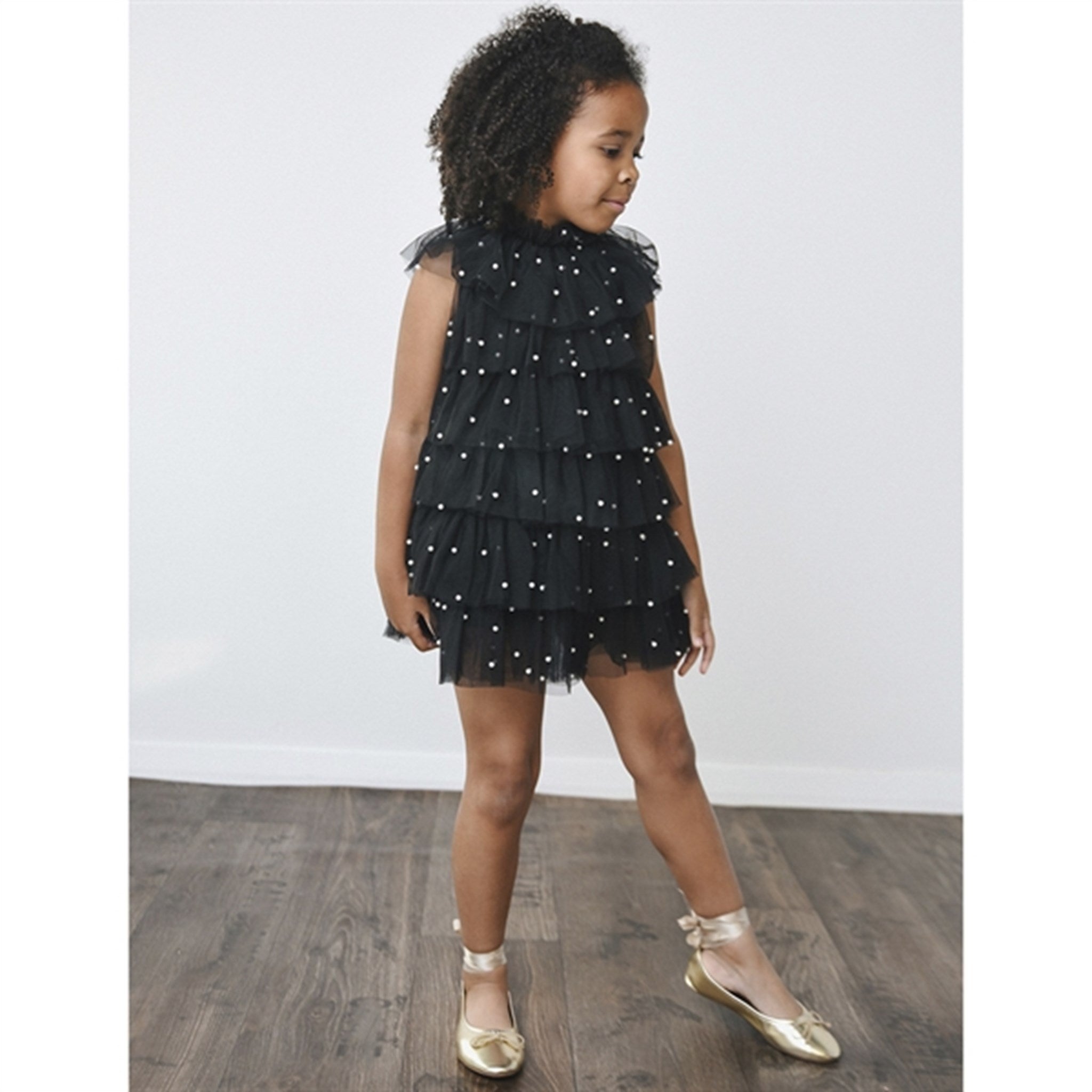 Dolly by Le Petit Tom Pearl Tutully Tiered Tulle Tuttu Kjole Black 6