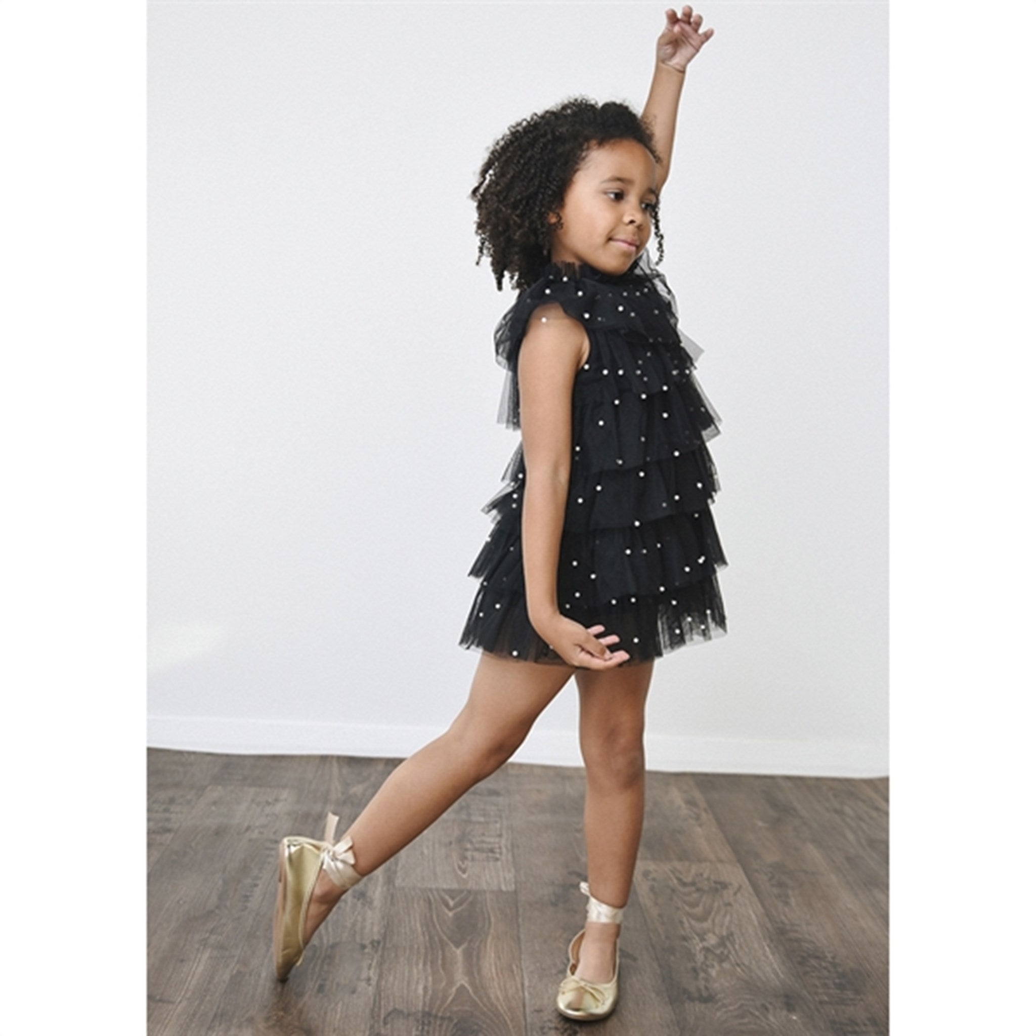Dolly by Le Petit Tom Pearl Tutully Tiered Tulle Tuttu Kjole Black 2